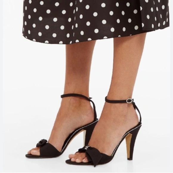 Marc Jacobs Runaway Crystal-bow Grosgrain Sandals In Black​​​ - Picture 6 of 6